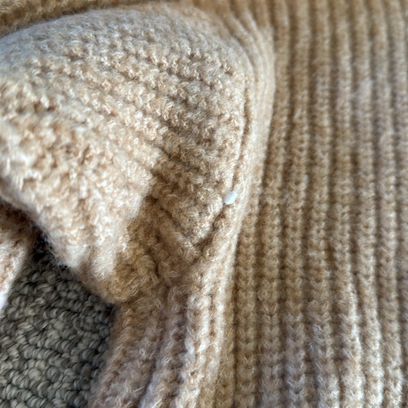 New FRNCH PARIS Beige Knit Hoodie Pink Blush Sweater Sweatshirts M Woman - Picture 8 of 9